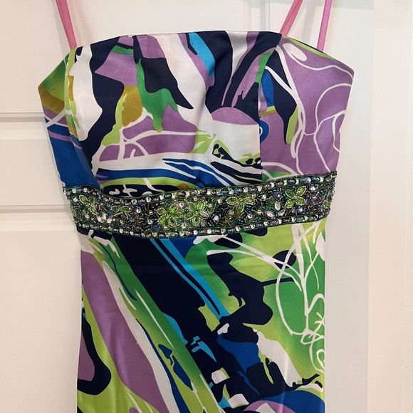 Colorful Strapless Maxi Dress Size XS/S, Y2K - Picture 1 of 7